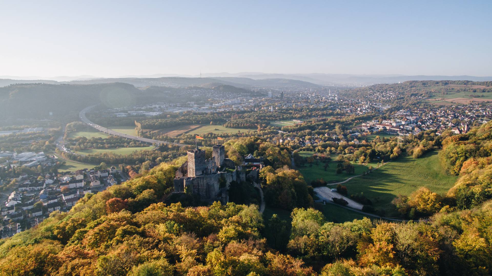 Panoramabild von Burg Rotteln im Schwarzwald